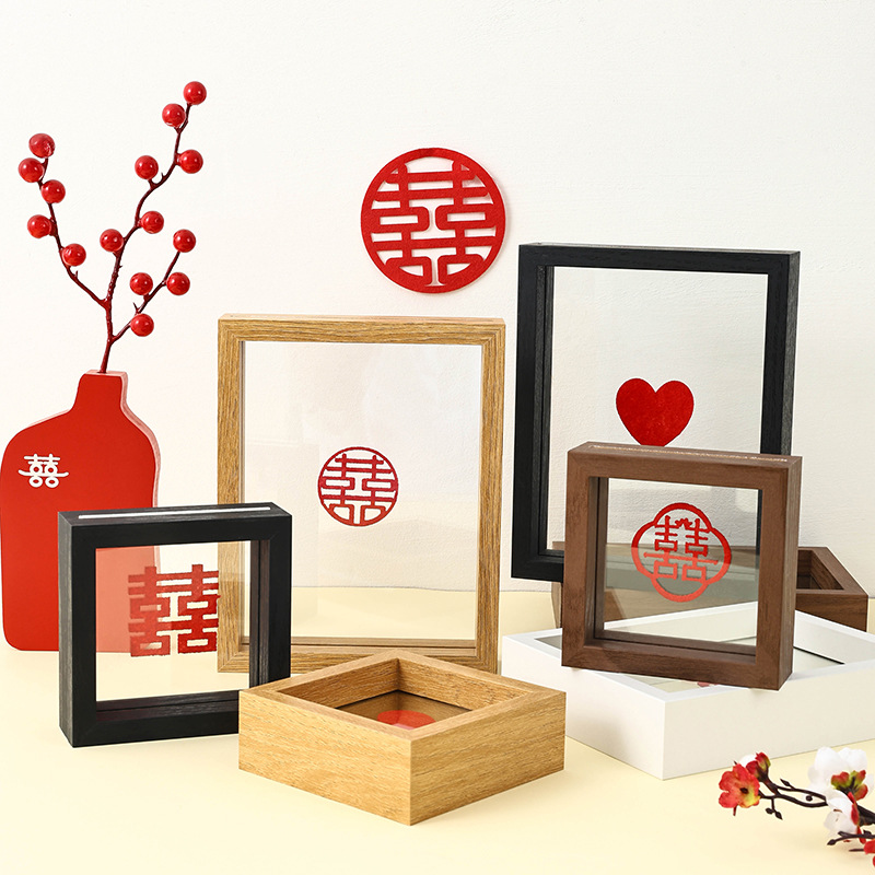 Double-Sided Transparent Photo Frame Table DIY Glass Specimen Frame Ornaments Square 6-Inch 7inch 8inch A4 Picture Frame Mirror Frame