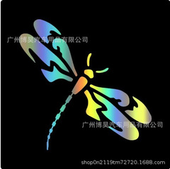 外贸热销产品 pet反光膜雕刻镂空车贴 蜻蜓 汽车后挡玻璃装饰车贴