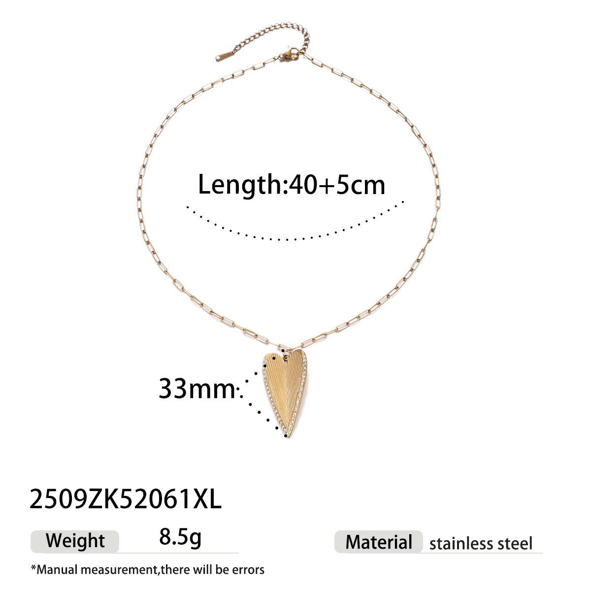 Tina Europa y América acero inoxidable transfronterizo lujo ligero de alto nivel sentido de nicho diseño amor diamante collar de acero titanio mujer
