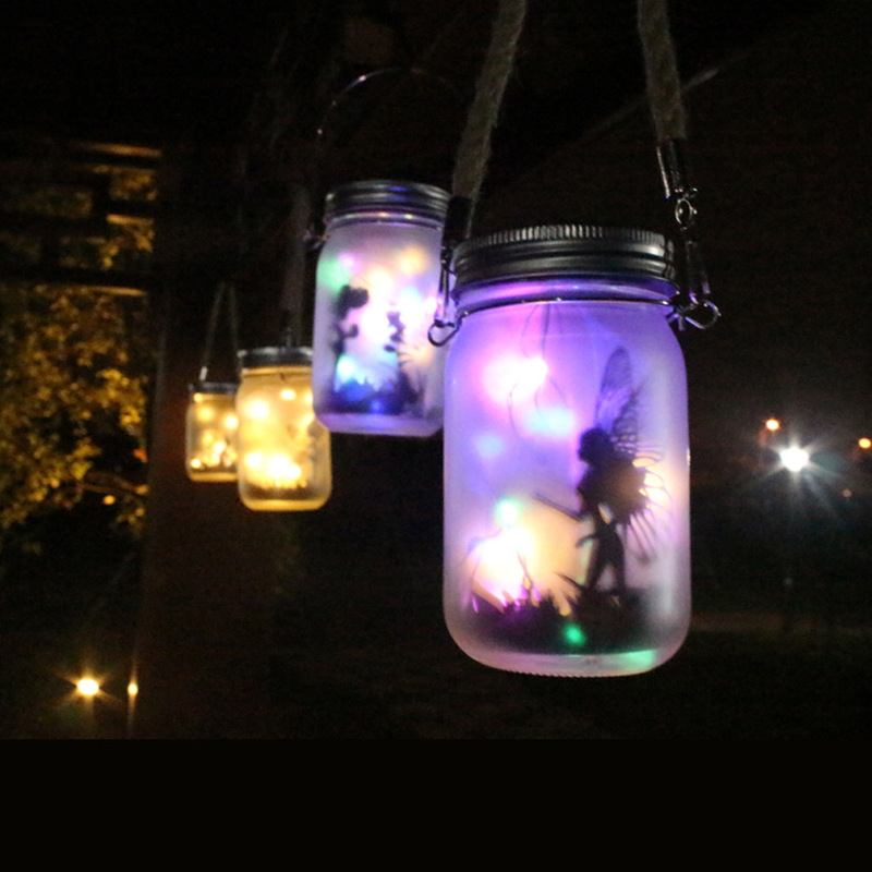 Cross-Border Solar-Powered Fairy Wish Lights Led Portable Tree Hanging Lights Garden Ambiance Lights Glass Fairy Night Lights