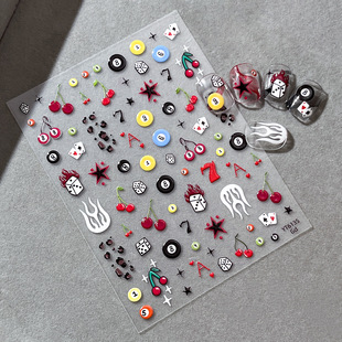 Yitu Ant Picture Jelly Bowling Nail Art Stickers Simple Cartoon Sweet Cool Sexy Style Decorative Stickers Yt6135