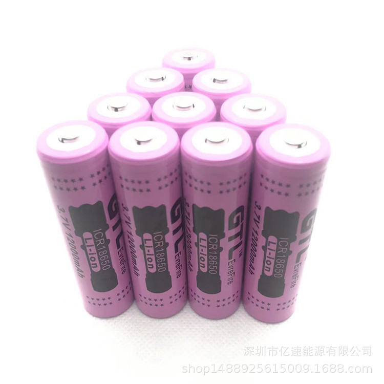 外贸爆款跨境电商热卖GTLEvreFire18650锂电池12000毫安尖锂电池