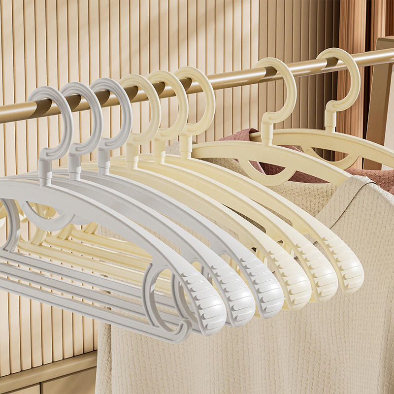 Percha de ropa sin costuras para el hogar percha de ropa antideslizante percha de ropa engrosada giratoria soporte de ropa de hombro ancho percha de almacenamiento de plástico al por mayor