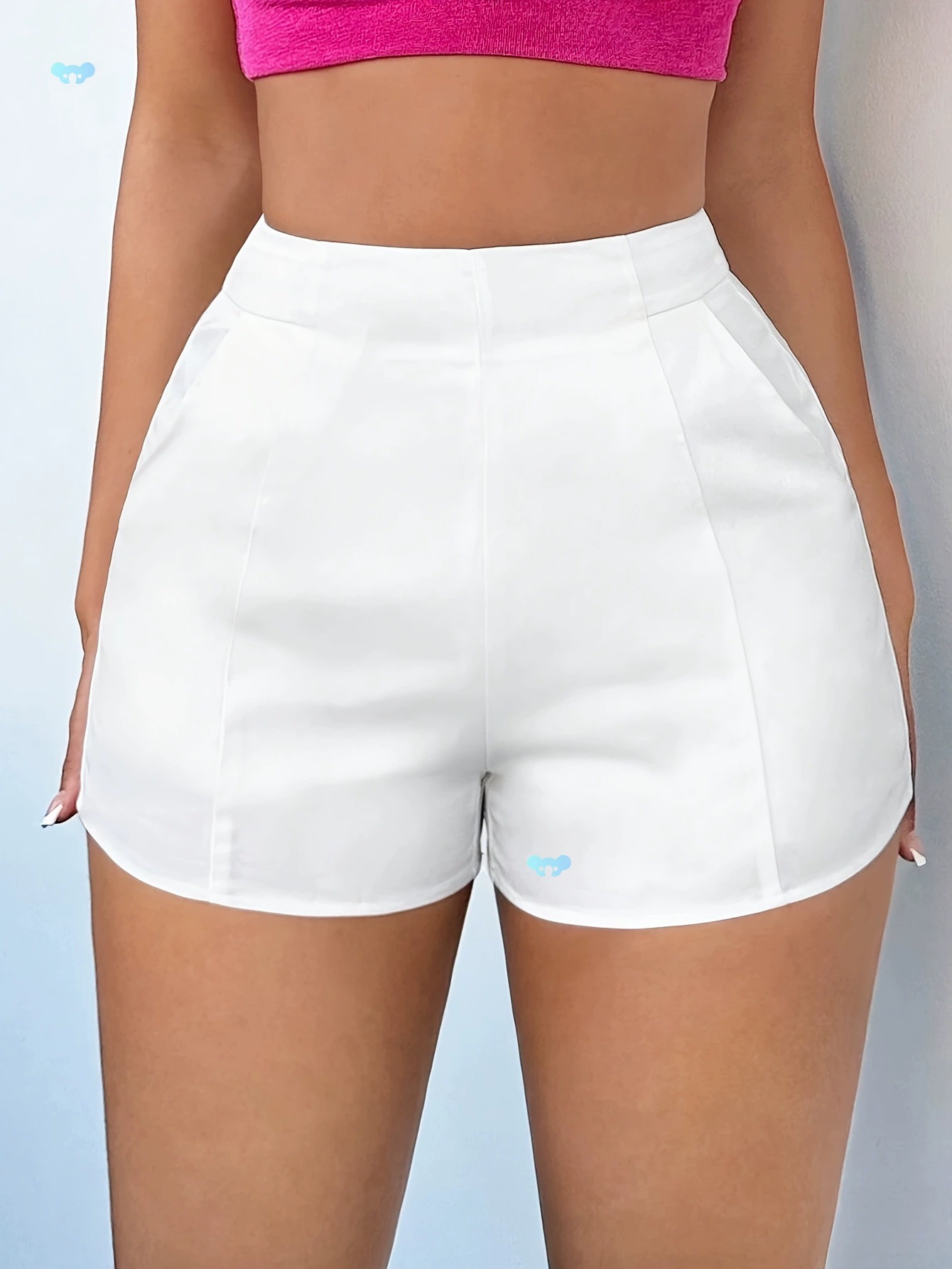 Женские летние шорты с высокой талией, черные, нерастяжимые, из полиэстера