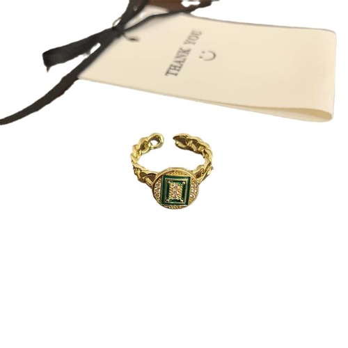 Fortune-Rotating Mahjong New Chinese Style Ring Full Diamond Light Luxury Exquisite Ins Small Design High Class Versatile Ring