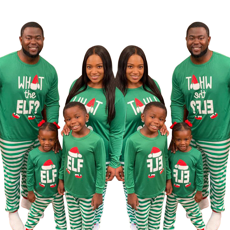 New Christmas Print Round Neck Long Sleeve Fashion Casual Parent child Set Pajamas Women_voghion.com