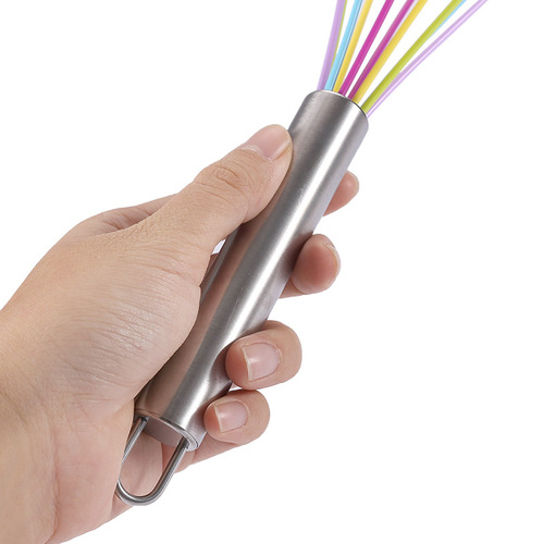 Manual stainless steel handle silicone multi-purpose egg beater cake cream whipper handheld mixer baking tool