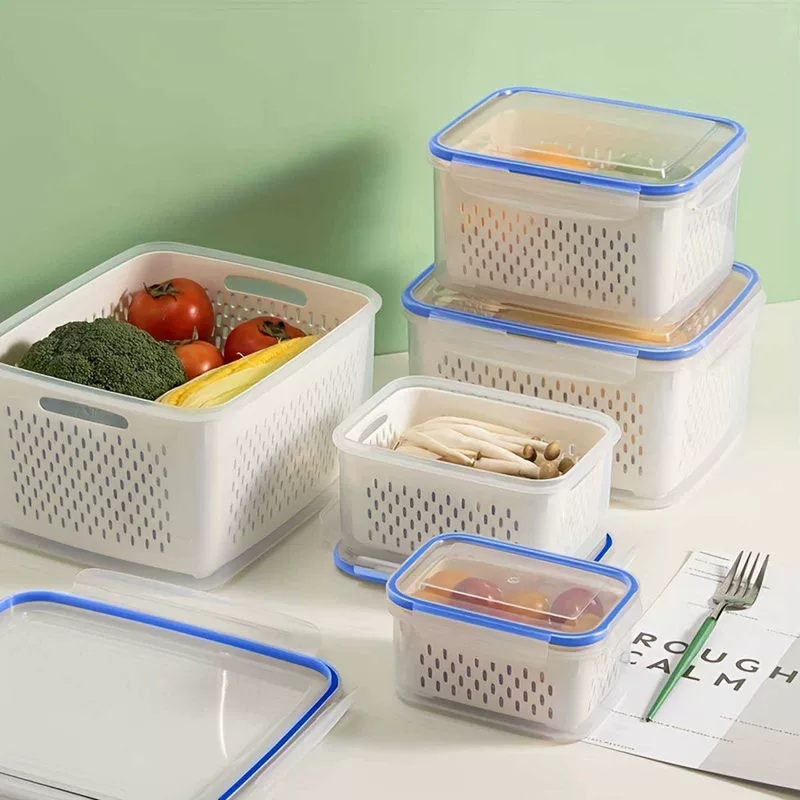 Кухонная коробка для хранения продуктов с герметичной крышкой, для фруктов и овощей, пластиковая коробка для хранения, с крышкой, замороженная свежая коробка