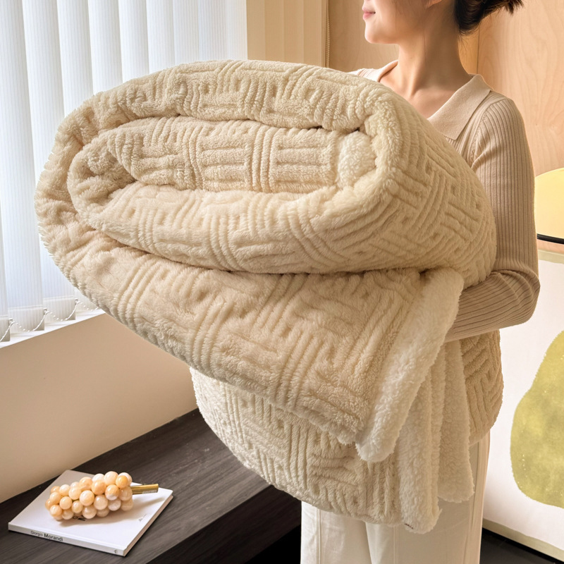 Invierno de invierno leche gruesa mantas de peluche de oficina siesta mantas de coral de peluche dormitorio mantas sofá