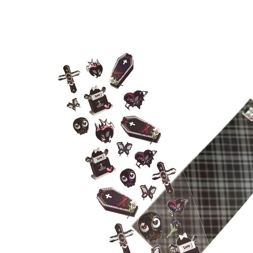 Original Vintage Dark Style Cross 3D Sticker, Instagram Korean Style Gukka Handmade Diary Laser Sticker