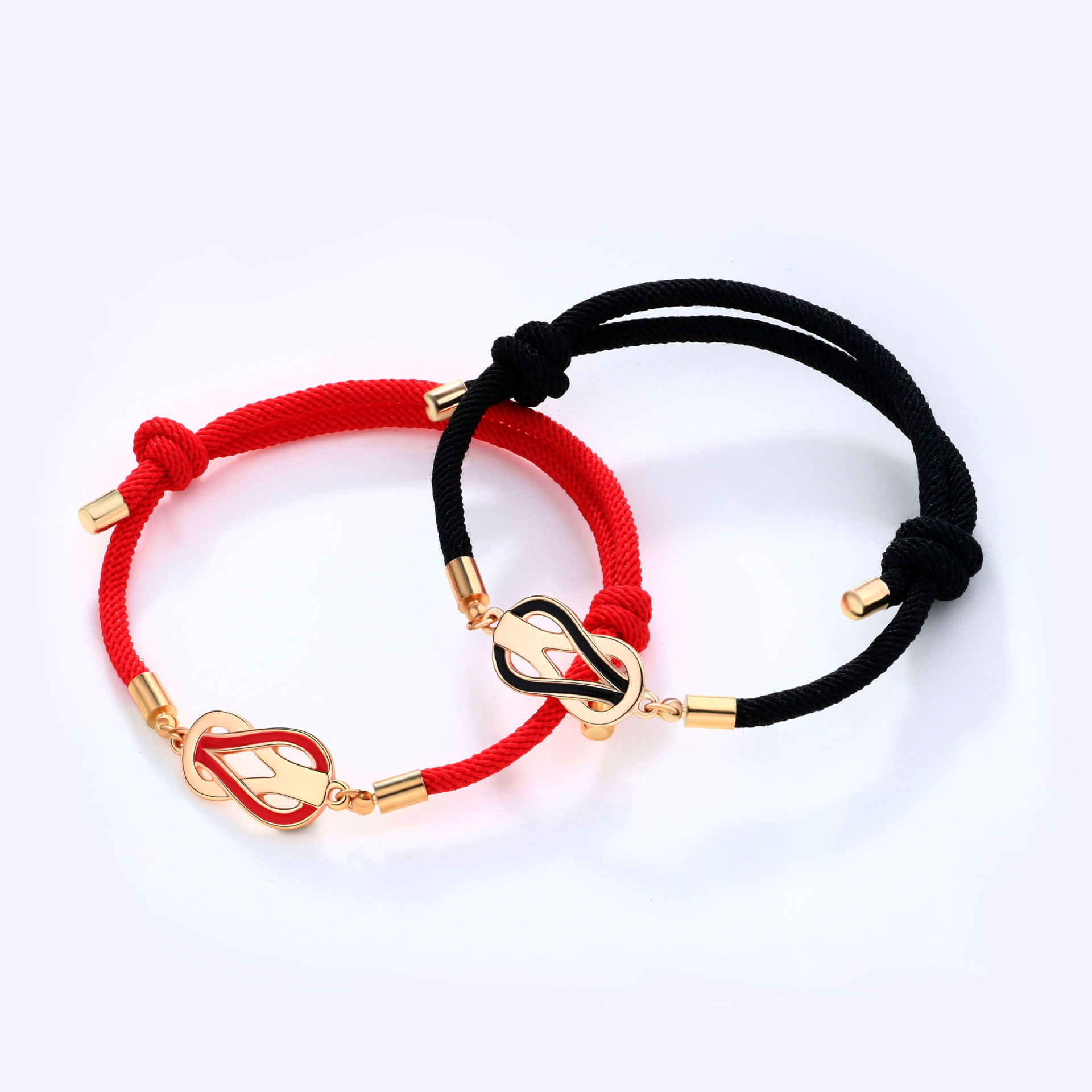 Simple Style Streetwear Geometric Alloy Rope Enamel Valentine's Day Couple Bracelets display picture 6