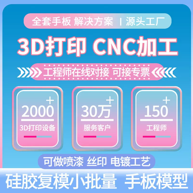 3d打印定制服务CNC加工喷油SLA树脂模型快速打样批量生产手板复膜