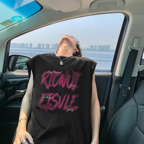 Sleeveless T-shirt for Men, 2025 New Arrival, Summer Trendy, American Style, for Teenagers, Middle School and High School Students—Tank Top Basketball Vest