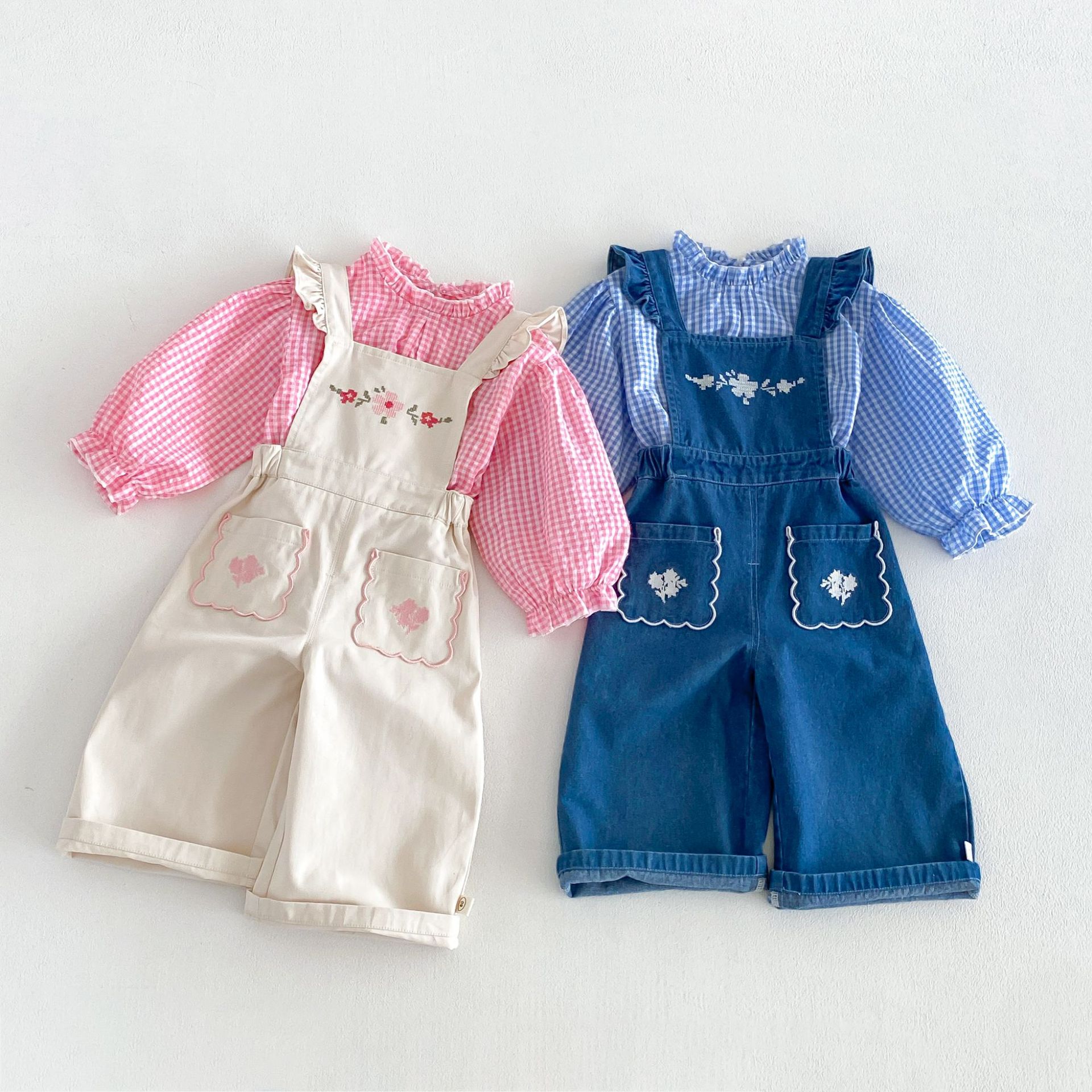 Girls' Ruffled Collar Doll Shirt 2026 New Autumn Baby Plaid Shirt Children's Shirt zqy6130