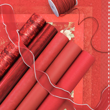 新款喜庆花束包装纸红色包花纸开业婚礼布置氛围礼物鲜花包装材料