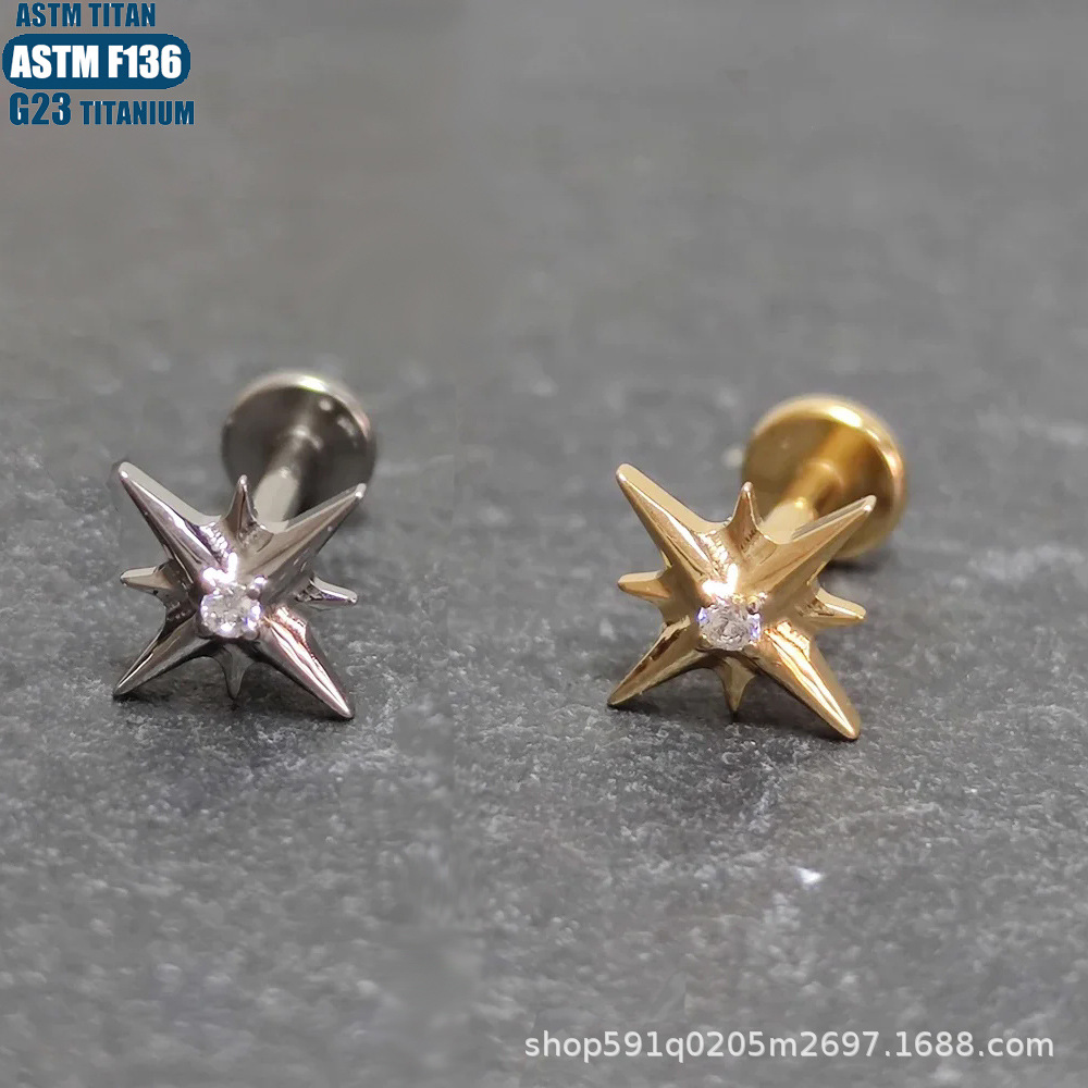Labret stud lip piercing jewelry styling detail