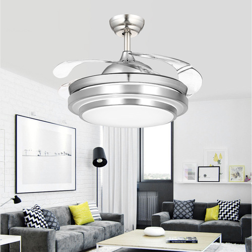 Invisible fan lamp modern minimalist restaurant ceiling fan lamp household bedroom living room silent variable speed fan lamp wholesale