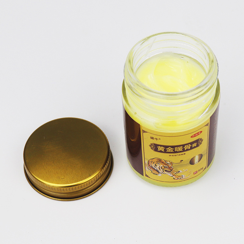 Golden Warm Bone Heat Moxibustion Pain Relief Ointment External Warming Herbal Paste 50g Jar preparation