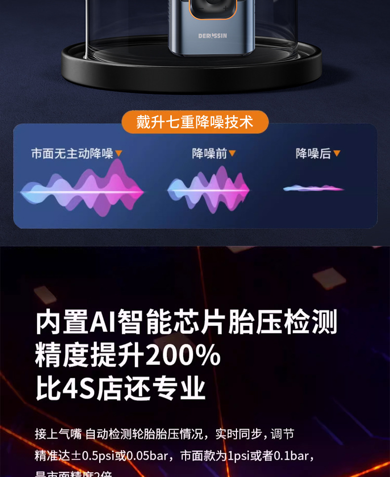 Dai Sheng Wireless Digital Display Car Air Pump Wholesale High-Power Portable Car Tire Inflator 12V for Car Use