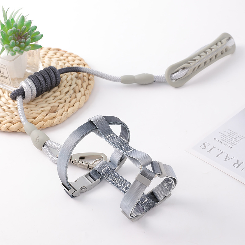 Correa de tracción en forma de I para gatos grandes, correa de tracción redonda con degradado de colores, correa para pasear gatos al aire libre, anti-strangulation, en paquete.