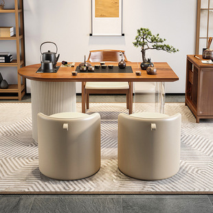 Modern Simple Solid Wood Tea Table and Chair Combination Home Living Room Tea Table Acrylic Small Apartment Balcony Tea Drinking Table