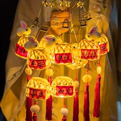 中秋節潮山竹編みミニランタン手作りDIY素材新しい古代スタイルのポータブル発光フラワーランタン