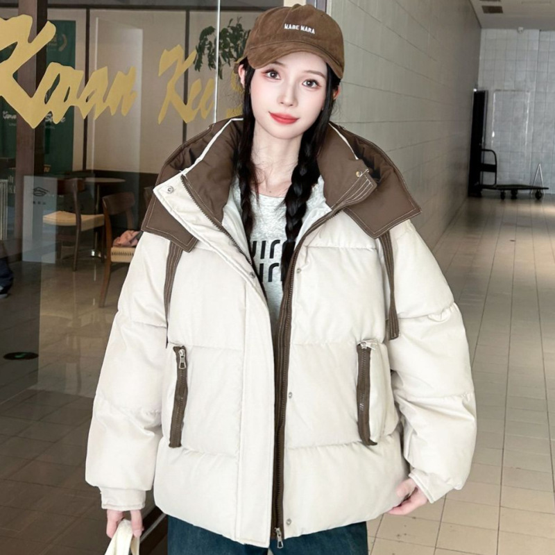 棉衣女外套2025冬季新款连帽面包服百搭冬装韩版宽松短款时尚棉服|undefined