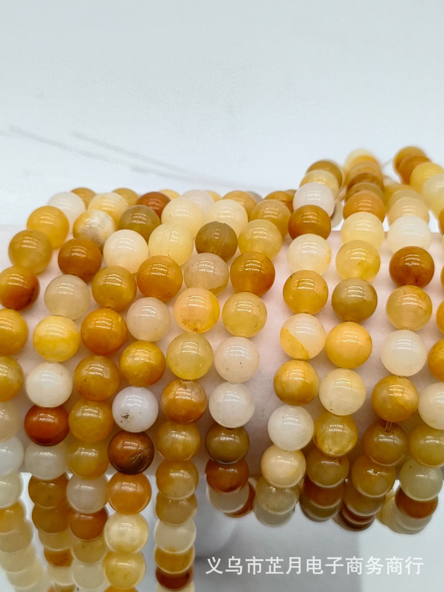 芷月飾品老黃玉串珠DIY手鍊項鍊飾品半成品串珠批發圓珠 工廠直銷
