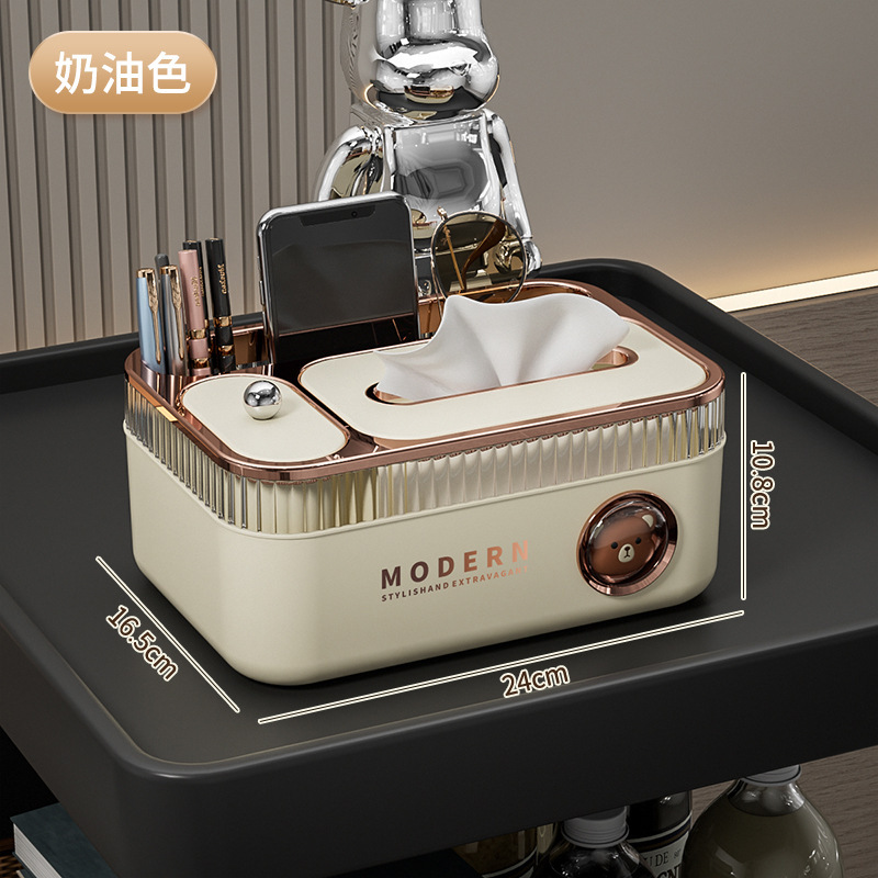 新商品のスプリングティッシュ箱のリビングルームのお茶の家庭用リモコンのつまようじの多機能は軽くて豪華なアイデアを収めて紙の箱を引き出します。|undefined