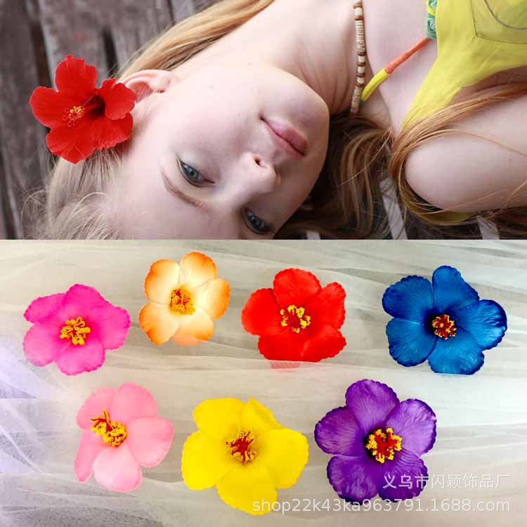 Bohemian Egg Flower Head Flower Jewelry Women's Sweet Seaside Beach Flower Hairpin Head Clip