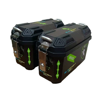 Side Box, Waterproof and Anti-Fall Resistant, Motorcycle trunk - 25l-saddlebags-pair-black-knight-lined-with-integrated-mounting-brackets
