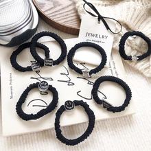 轻奢韩版笑脸新款五角星三角形字母发圈高级简约高弹力头绳发饰女