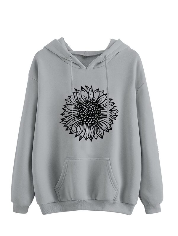 AliExpress wish cross-border hoodie flower dandelion simple pattern print unisex hoodie s