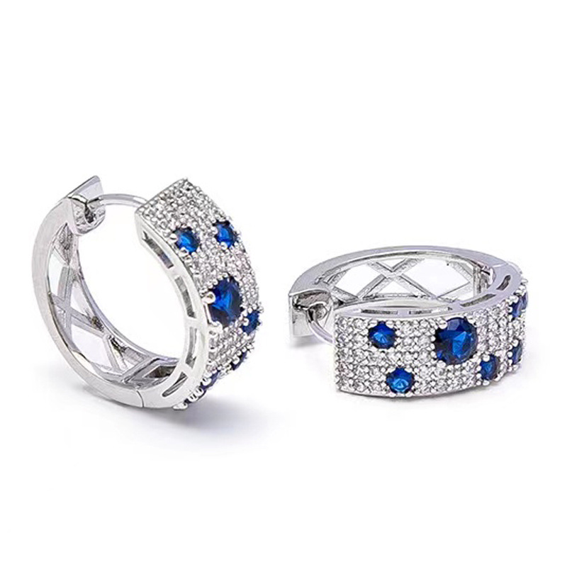 Round Pattern 1 Pair Ig Style Simple Style Round Inlay Copper Zircon Earrings