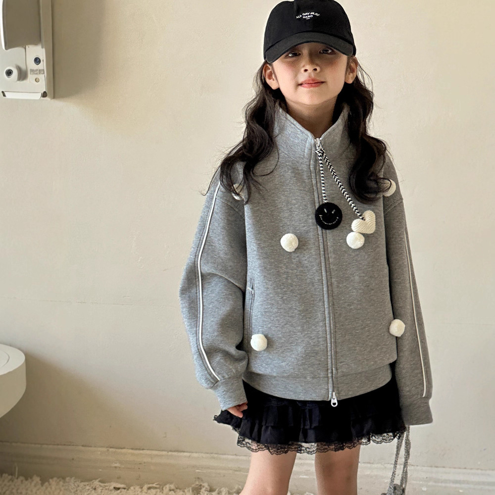 小红鱼女童外套秋冬款2025新款儿童秋季卫衣洋气亲子开衫休闲上衣