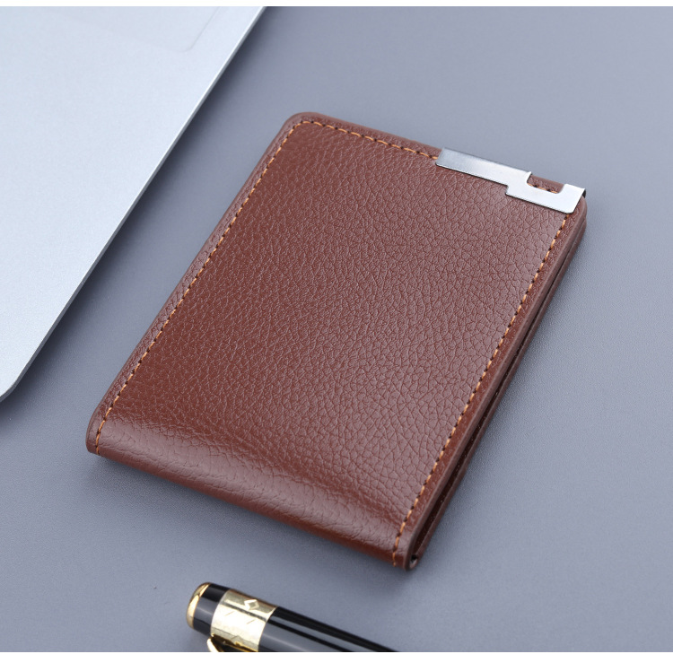 Men's Solid Color Pu Leather Open Card Holders display picture 3