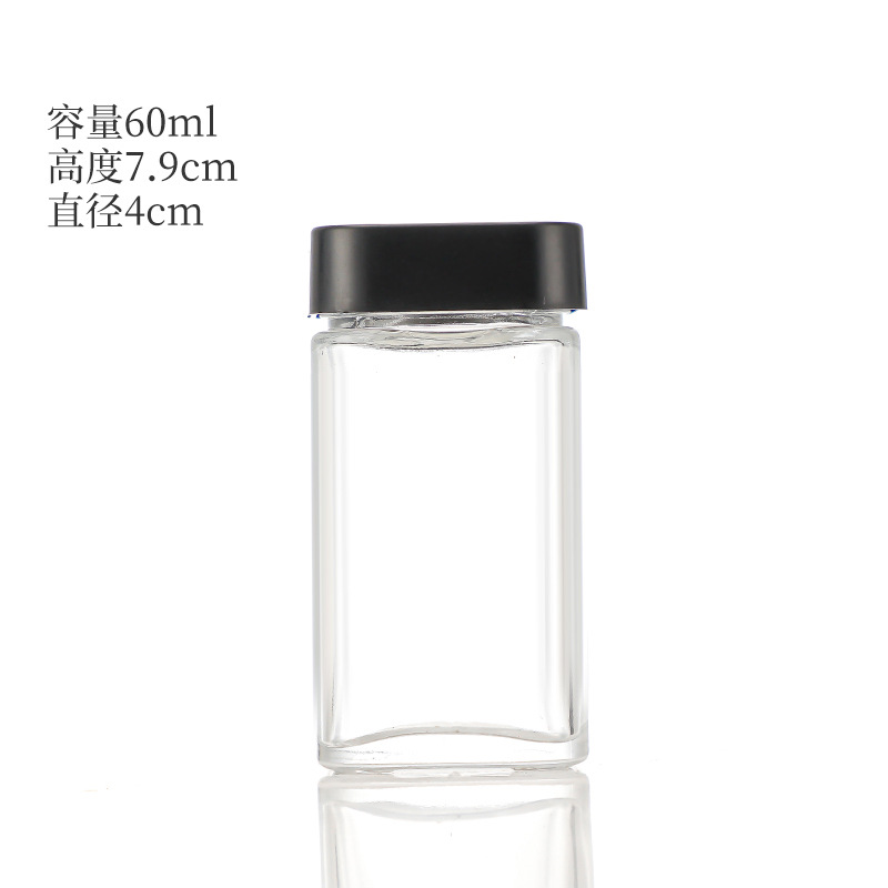 60ml; transparente; vidrio