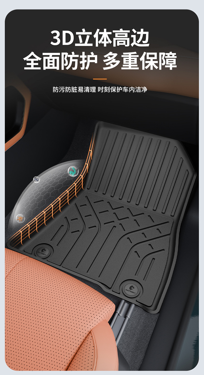Suitable for Fang Cheng Bao Titanium 7, Titanium 3, and Leopard 5 Flash Charging Version Vehicles, All-Weather Tpe Car Floor Mats and Trunk Mats