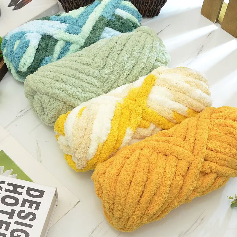 Extra Thick Yarn, Super Chunky Ice Strip Yarn, Scarf Tail, Finger-Knitted DIY Materials, Rainbow Blanket, Cushion Yarn Extra Thick Yarn, Super Chunky Ice Strip Yarn, Scarf Tail, Finger-Knitted DIY Materials, Rainbow Blanket, Cushion Yarn