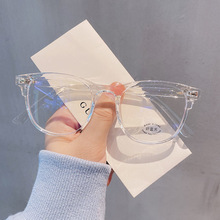 新款透明色防蓝光近视眼镜成品复古个性大框素颜平光镜男女同款