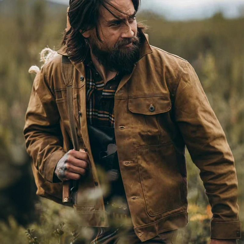 FILSON GZF American workwear style heavy canvas cruiser yellow oil wax jacket for men and women FILSON GZF American workwear style heavy canvas cruiser yellow oil wax jacket for men and women