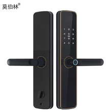 一握开指纹锁家用半自动智能锁公寓楼盘家用入户门防盗电子密码锁