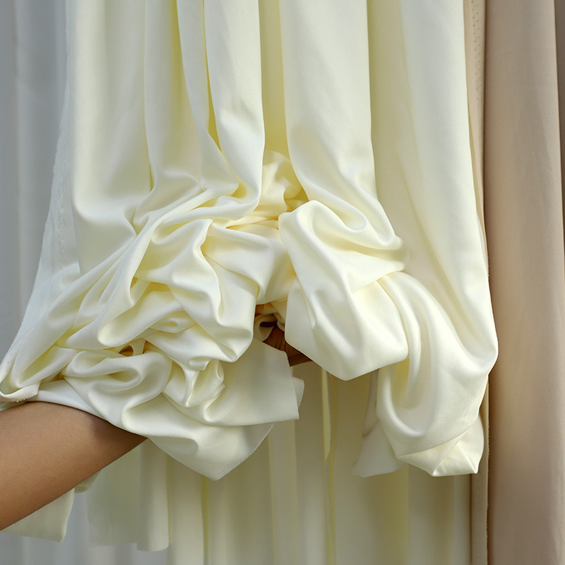 婚庆背景纱幔帷幔装饰奶白色纯色婚礼背景布摄影幕布吊顶布幔