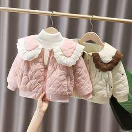 女童棒球服冬装棉衣外套儿童装加绒夹克棉服冬季女宝宝加棉厚棉袄
