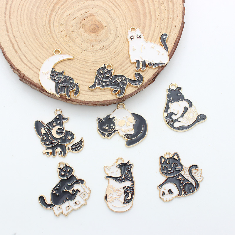 1 Piece 1.7*3cm Alloy Moon Cat Pendant display picture 3