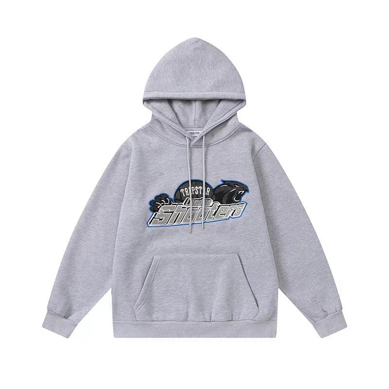 外贸Trapstar经典款彩虹渐变字母印花设计感宽松休闲百搭连帽卫衣|undefined