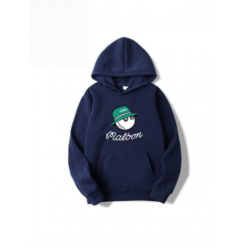 Cross-Border Malbon Golf Men's and Women's Fleece Drawstring Golf Sweatshirt Printed Hoodie Loose and Trendy