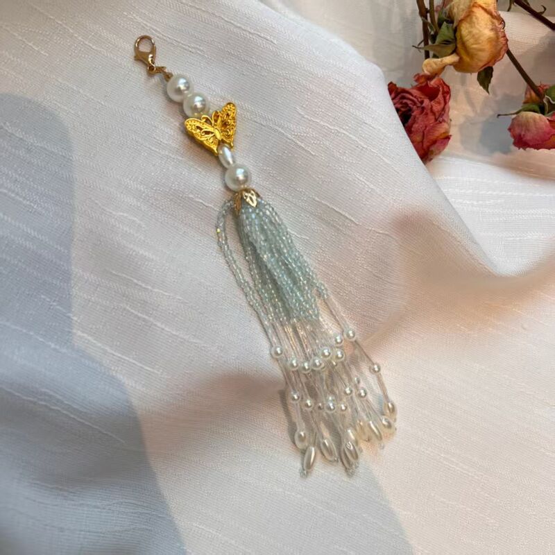 古风旗袍压襟气质挂件胸针汉服茶服米珠珍珠流苏复古中式妆配饰品|undefined