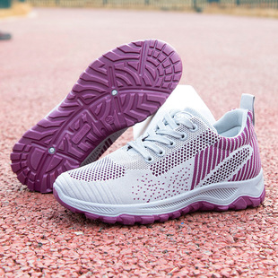New Spring and Autumn Flying Woven Men's and Women's Couples Sports Shoes Fashion All-match Running Shoes Mesh Breathable Casual Walking Shoes