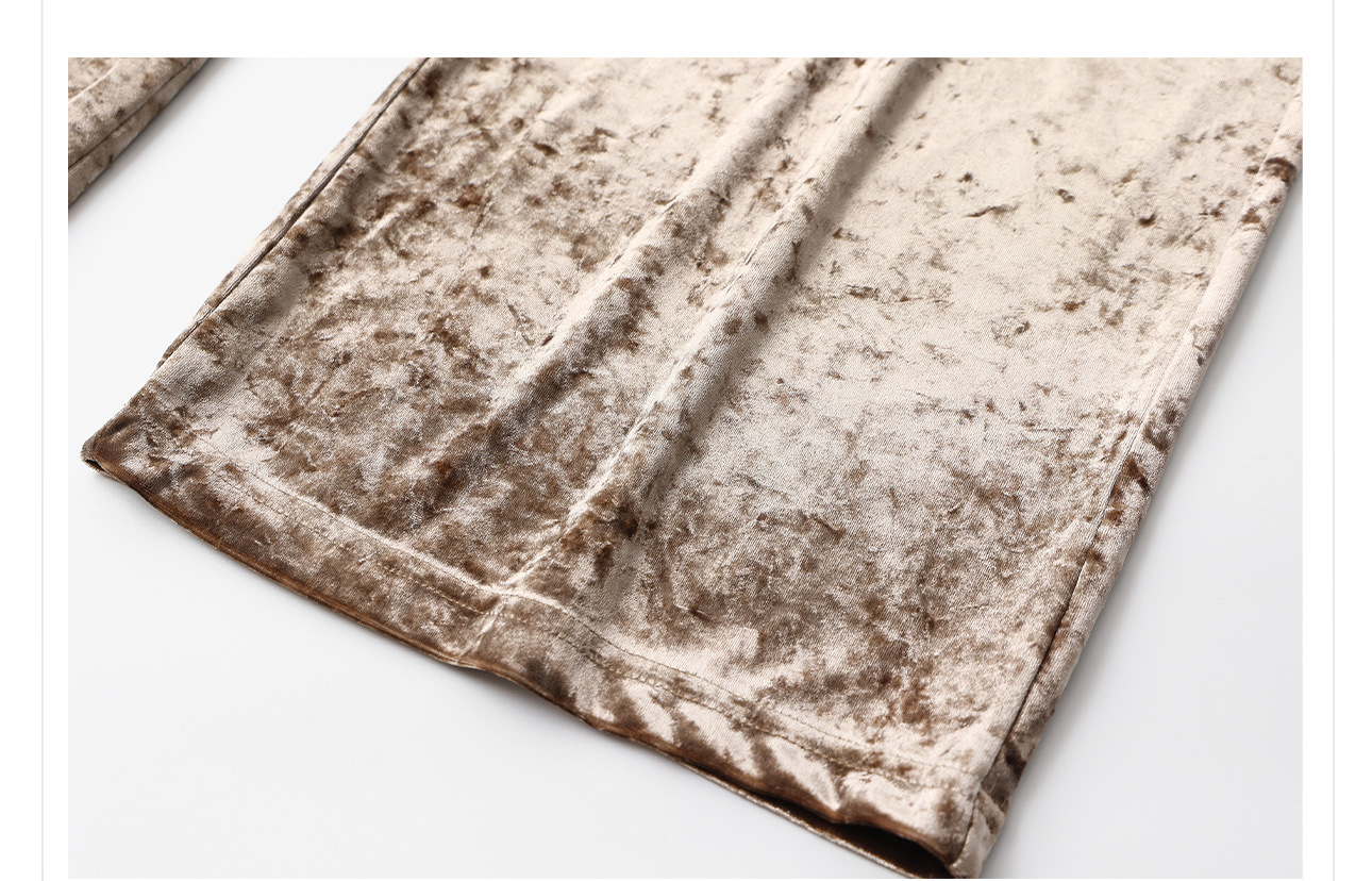 Quần ống rộng nhung lụa kiểu Trung Quốc mới, jacquard màu trơn, phong cách văn nghệ — Màu đen, Màu vàng, Màu hồng, Màu mơ chi tiết 30